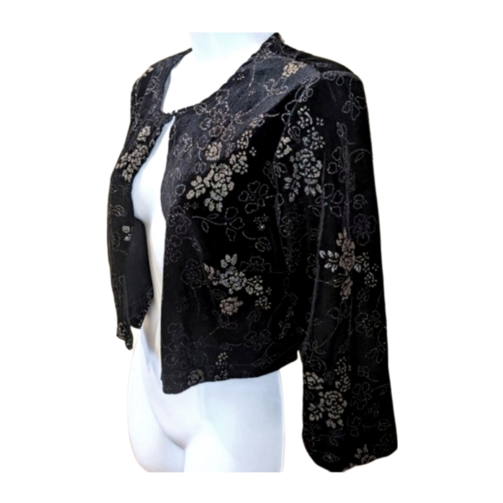 Vintage Cdc Petite Shrug Crop Velvet Cardigan Gem